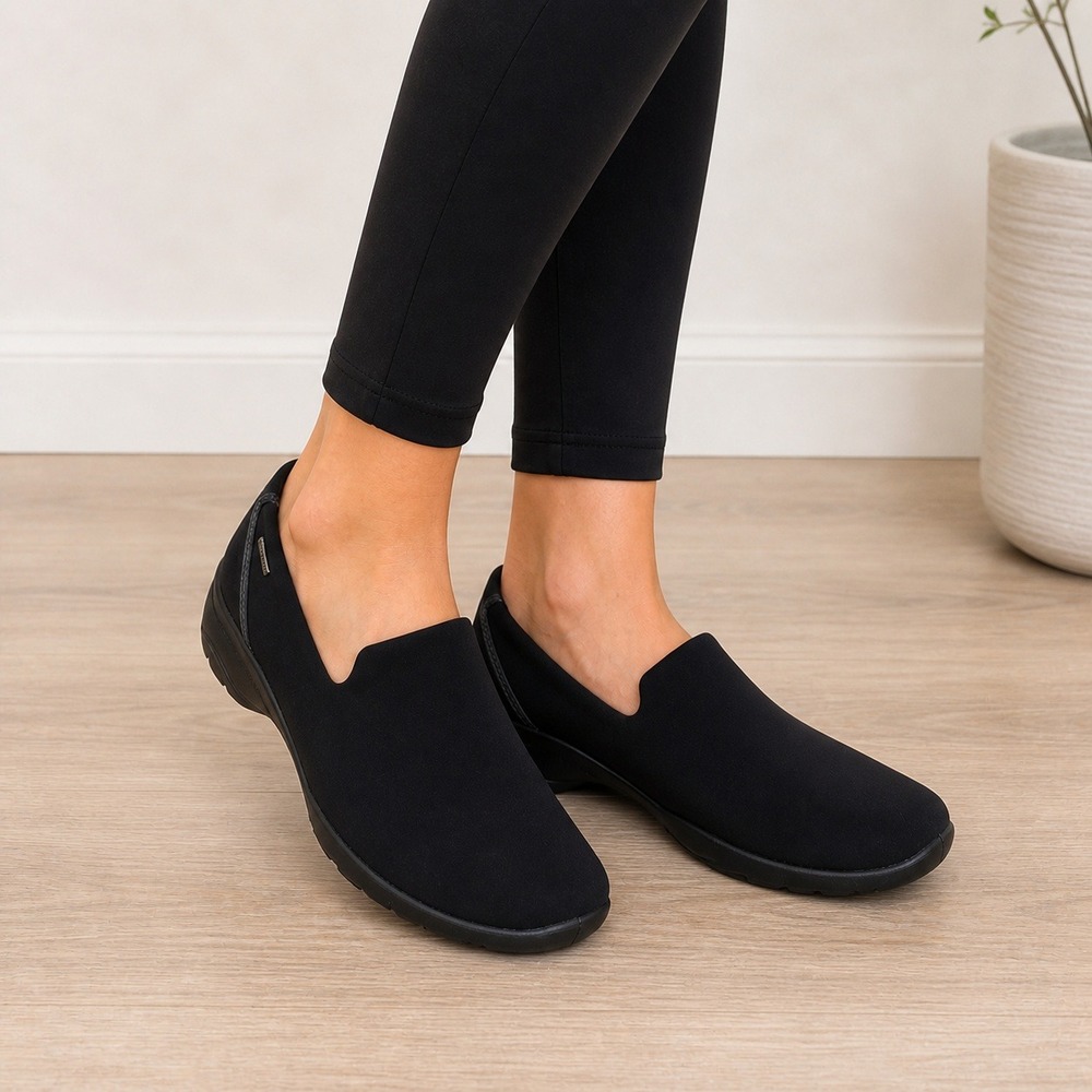 ECCO Felicia Womens 38 Black Gore-Tex Waterproof Slip On Comfort Flats